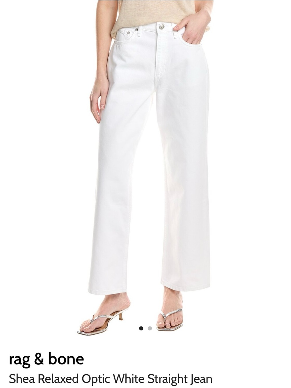 rag & bone Shea Optic White Relaxed Straight Jeans